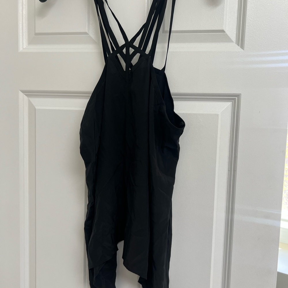 BCBG silk Black Strappy Tank Top Size M